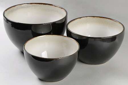 Eclipse Black (3 Piece) Mixing Bowl Set (9", 8", 7")