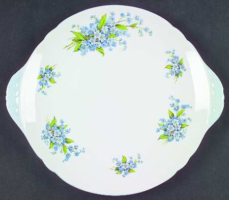 Forget Me Not (Richmond Shape) Handled Cake Plate