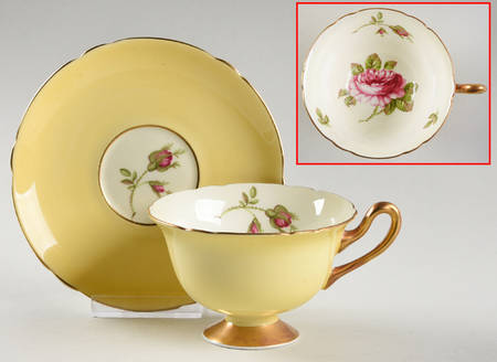 English Rose Footed Cup & Saucer Set