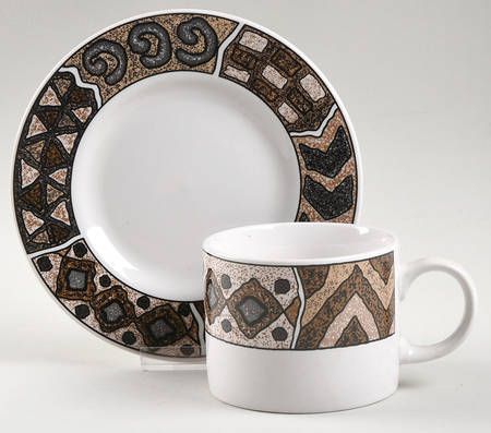 Crete (White Background, 1997) Flat Cup & Saucer Set