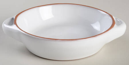 Terra Cotta Trim 6" Round Handled Bowl