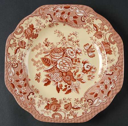 Blue Room Garden Collection (Mixed Colors) 9" Square Fancy Plate