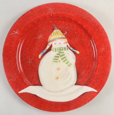 Snowmates Red 16" Chop Plate (Round Platter)