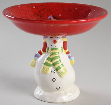 Snowmates Red Footed Candy Dish