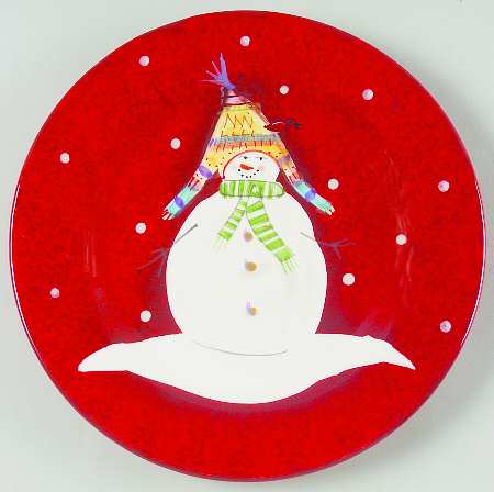 Snowmates Red Salad Plate