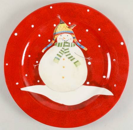 Snowmates Red Dinner Plate