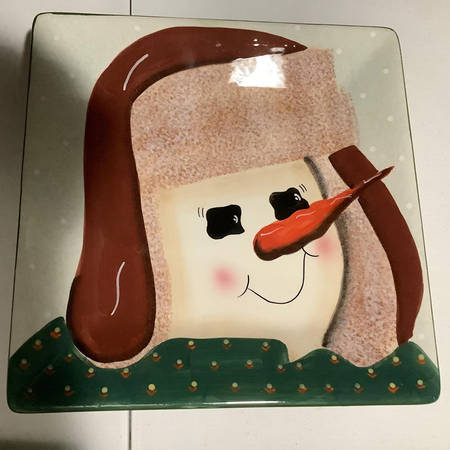Snowmen Portraits (Hand Painted) Dinner Plate
