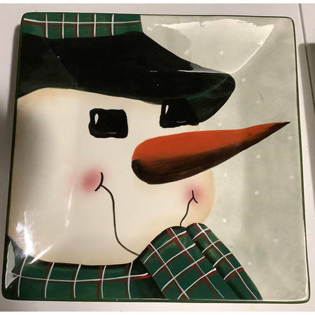 Snowmen Portraits (Hand Painted) Dinner Plate