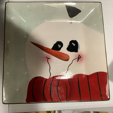 Snowmen Portraits (Hand Painted) Dinner Plate
