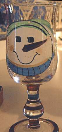 Snowmen Portraits (Hand Painted) 13 Oz Glassware Goblet