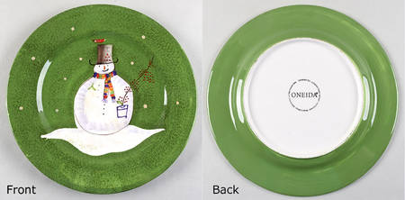 Snowmates Green Dinner Plate