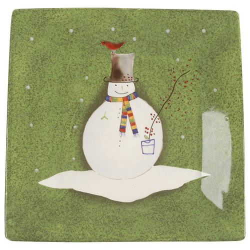 Snowmates Green Square Salad Plate