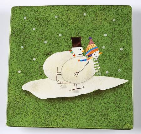 Snowmates Green Square Salad Plate