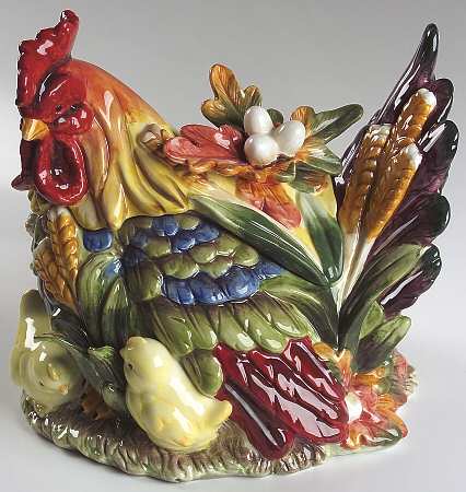 Rooster Figural Cookie Jar & Lid