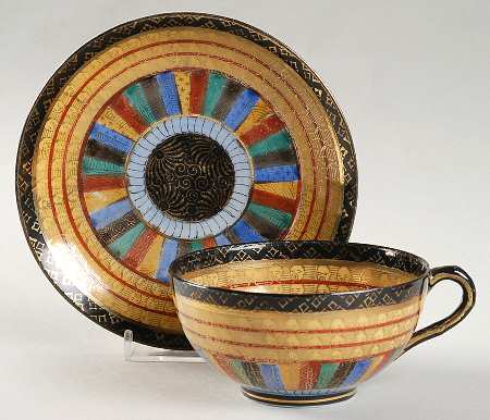 SZK1 Flat Cup & Saucer Set by Shimizu Rokunosuko