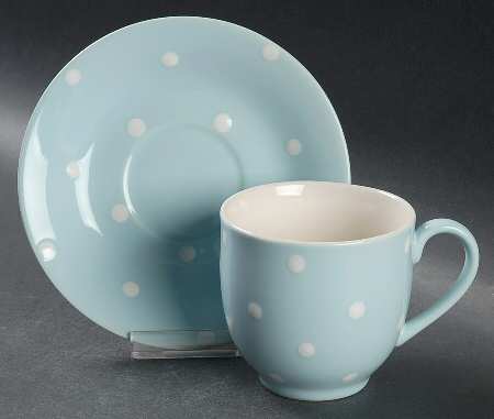 Baking Days Blue Flat Cup & Saucer Set