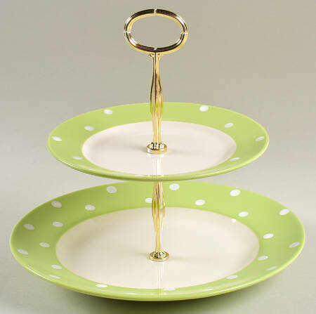 Baking Days Green 6 5/8"-10"  2 Tiered Serving Tray (Dp, Sp) HC