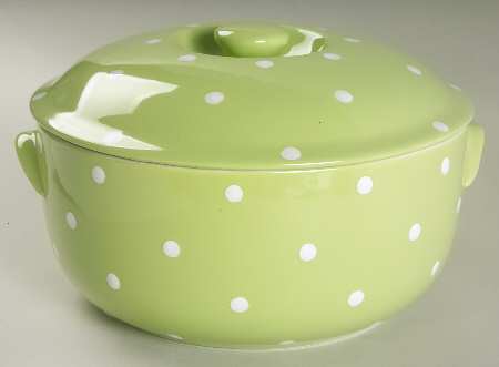 Baking Days Green 2 Qt Round Covered Casserole