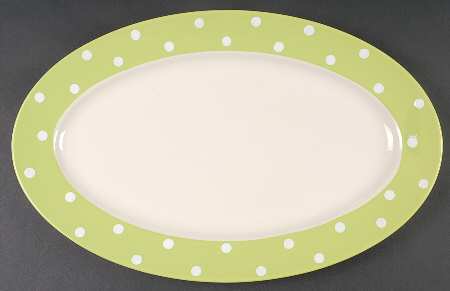 Baking Days Green 17" Oval Serving Platter