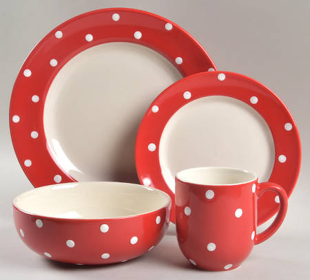 Baking Days Red 4 Piece Place Setting