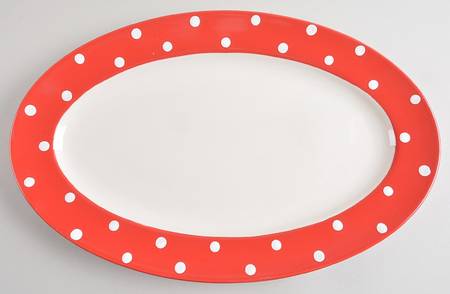 Baking Days Red 17" Oval Serving Platter