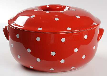 Baking Days Red 2 Qt Round Covered Casserole
