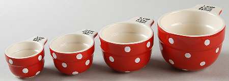 Baking Days Red Measuring Cup Set (1 Cup,1/2 Cup,1/3 Cup,1/4 Cup)