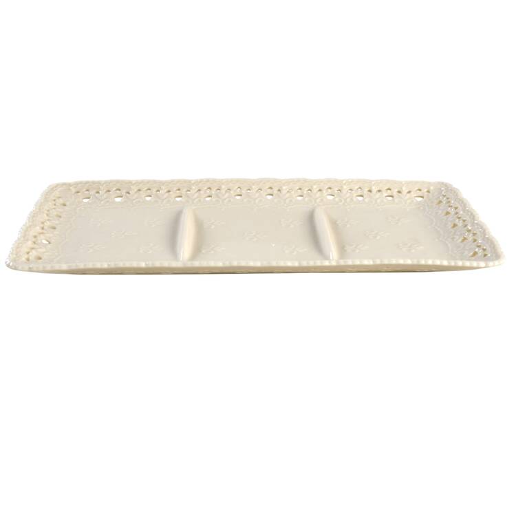 Cream Lace 3 Section Tray