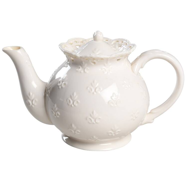 Cream Lace Teapot & Lid
