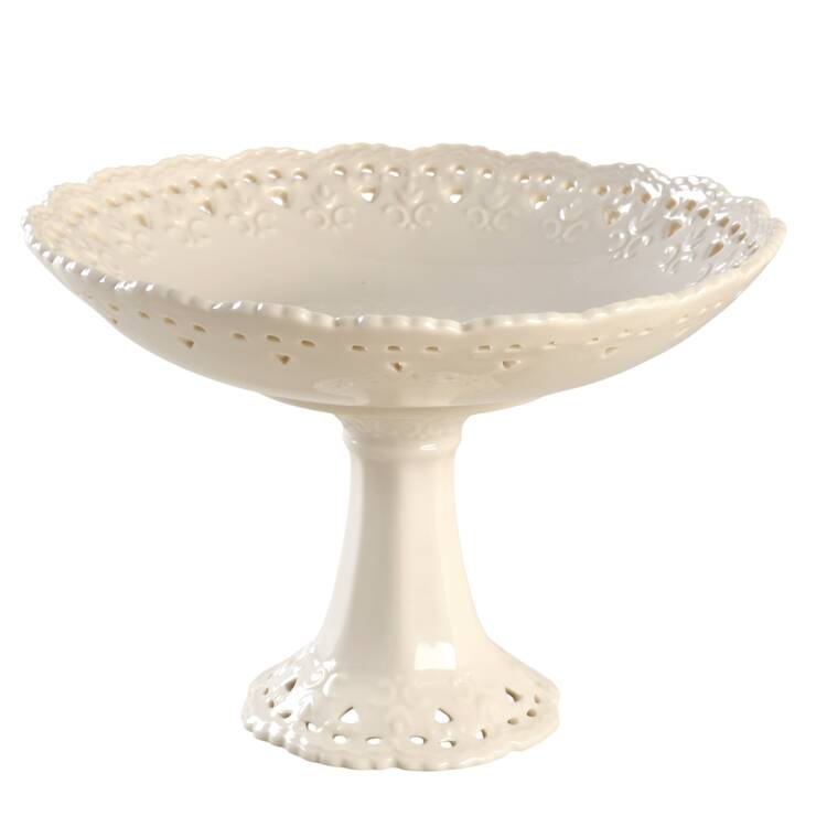 Cream Lace Round Compote (Height X Width)