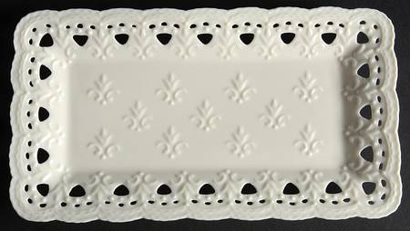 Cream Lace 9" Rectangular Tray