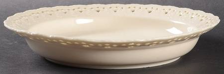 Cream Lace Large Rim Soup Bowl