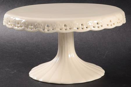 Cream Lace 7" Diameter Pedestal Cake Stand
