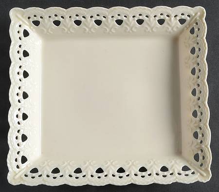 Cream Lace 9" Rectangular Tray