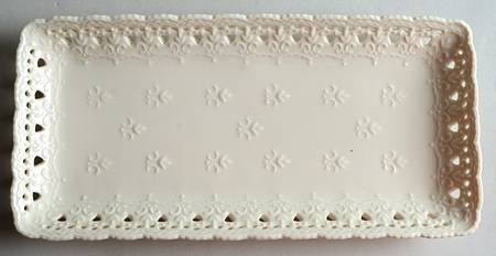 Cream Lace 12" Rectangular Tray