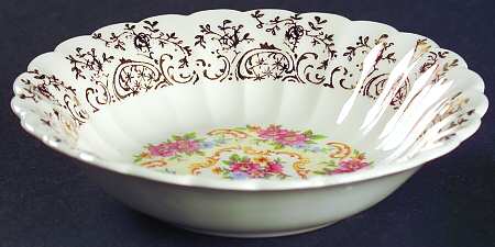 Rose Bower (Scalloped) Fruit/Dessert (Sauce) Bowl