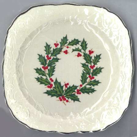 Merry Christmas Square Salad Plate