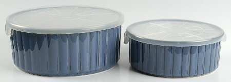 Visions Eggplant (Set of 2) Ceramic Storage Bowls