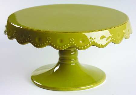 Now and Then Olive 8" Diameter Pedestal Cake Stand
