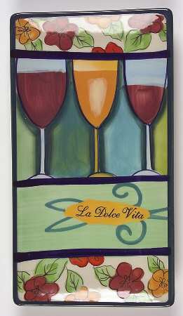 Sweet Life of Wine Rectangular Tray