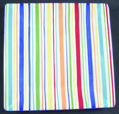 Summer Stripe 10" Square Tray