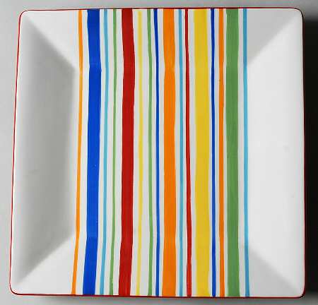Summer Stripe Square Dinner Plate