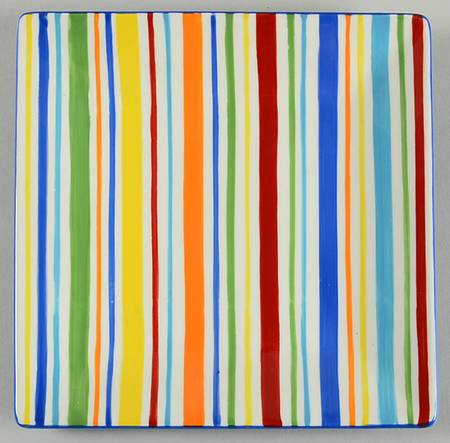 Summer Stripe Square Salad Plate