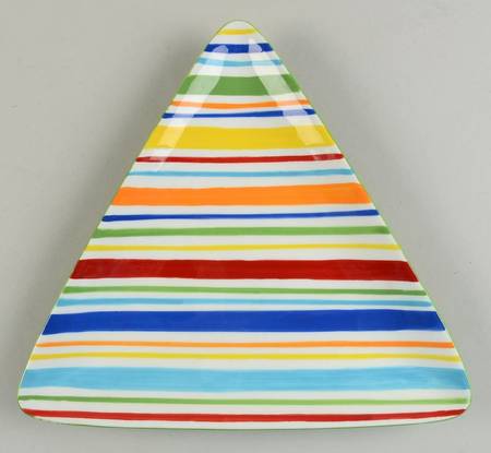 Summer Stripe Triangular Salad Plate