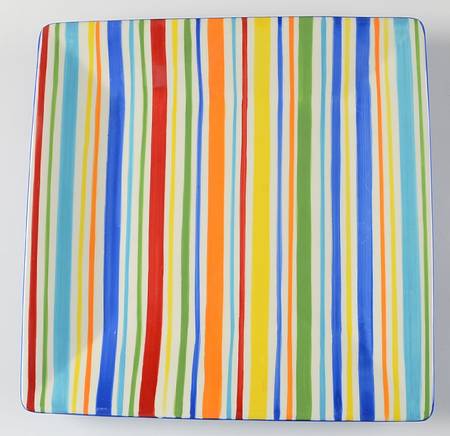 Summer Stripe Square Dinner Plate