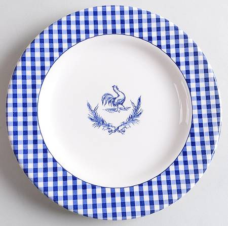 Rooster Gingham Salad Plate
