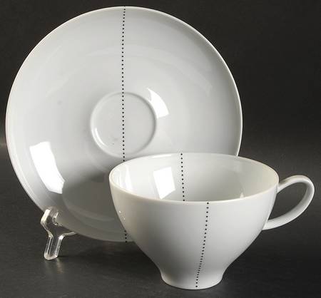 Simply Black Flat Cup & Saucer Set