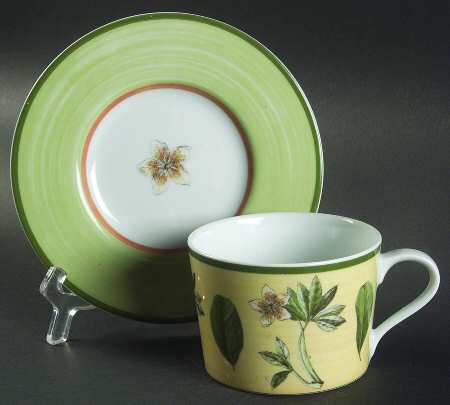 Garden Prints Flat Cup & Saucer Set
