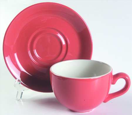 Carnival Coral Flat Cup & Saucer Set