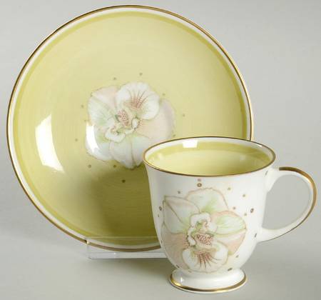 Azalea Footed Demitasse Cup & Saucer Set